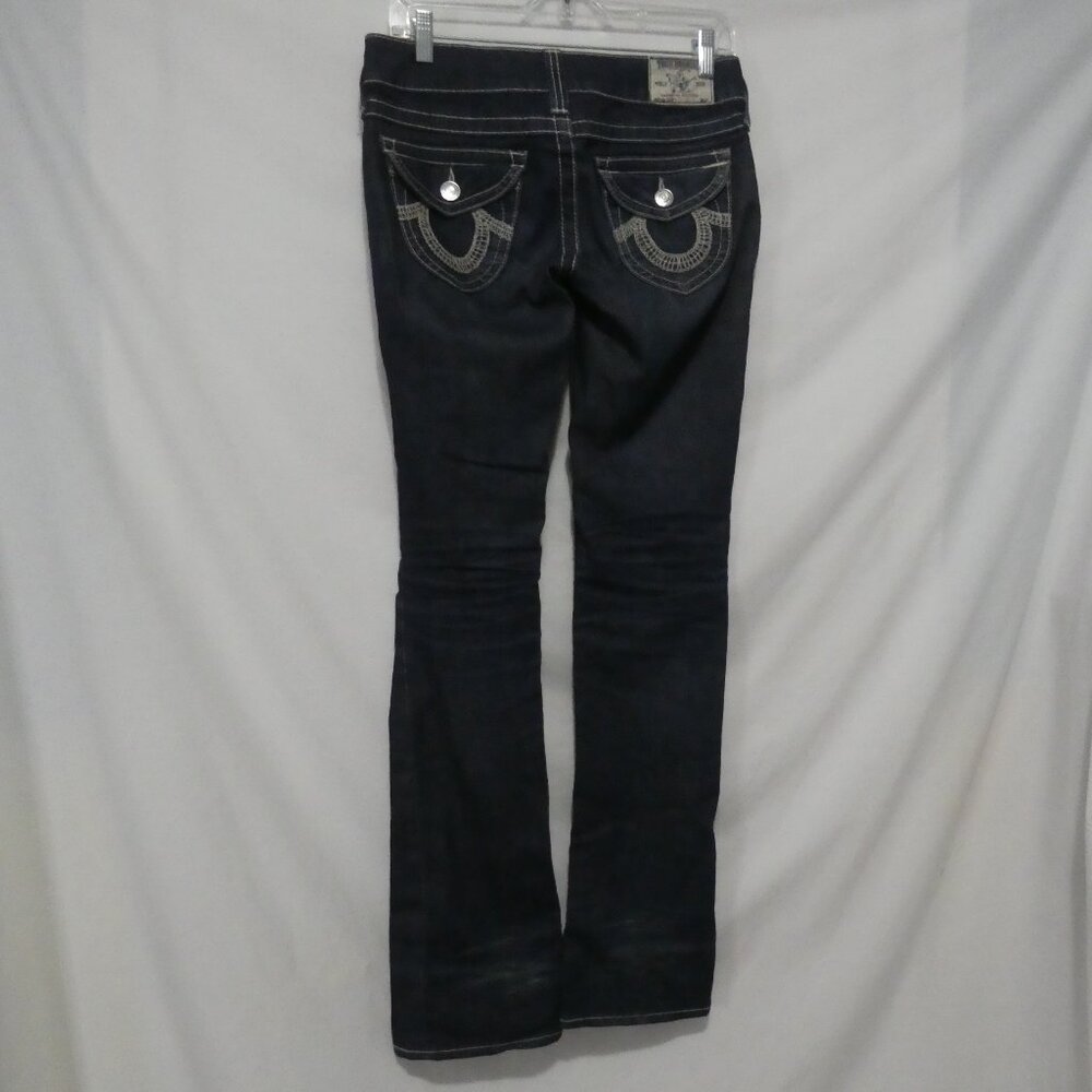 TRUE RELIGION BRAND JEANS | size 26 | Classic Dark Blue Straight Leg Denim Jeans - Picture 2 of 16
